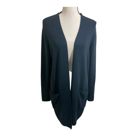 J.Jill womens open front ribbed cardigan. Pockets long. Viscose rayon. Small - Picture 4 of 13
